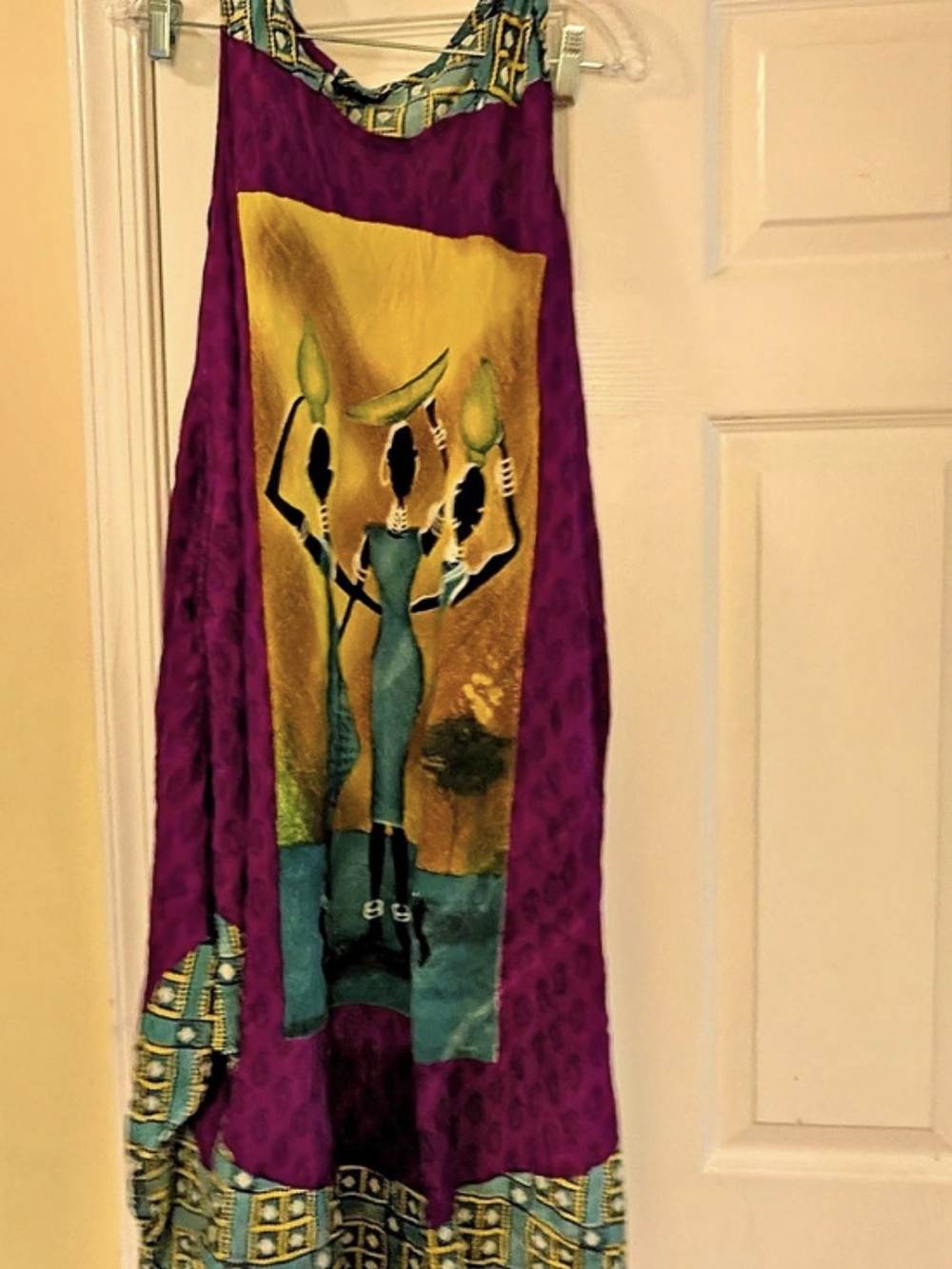 Jack Pot Midi Dress in Purple & Blue Like New